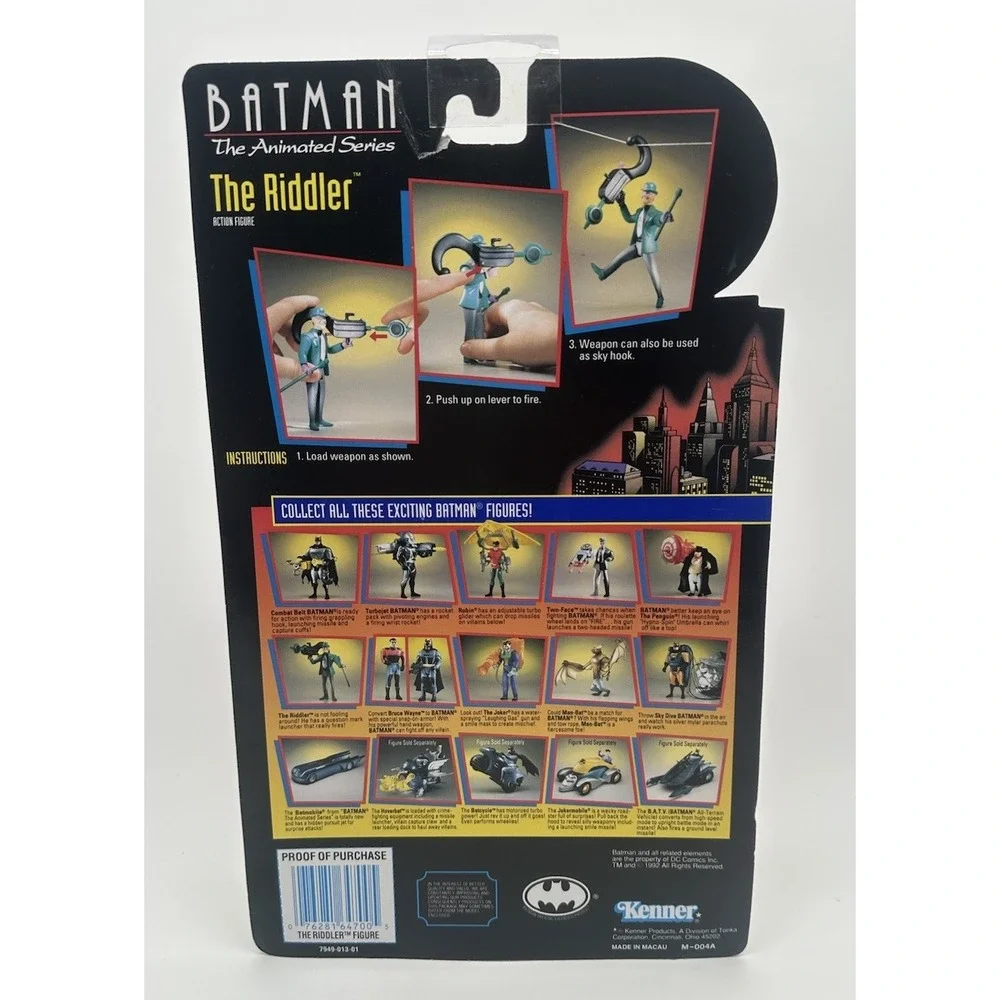 1992 KENNER BATMAN THE ANIMATED SERIES RIDDLER QUESTION MARK LAUNCHER FIGURE NEW